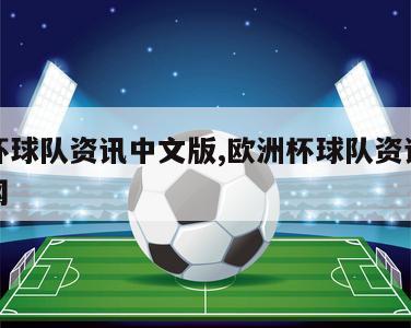 欧洲杯球队资讯中文版,欧洲杯球队资讯中文版官网